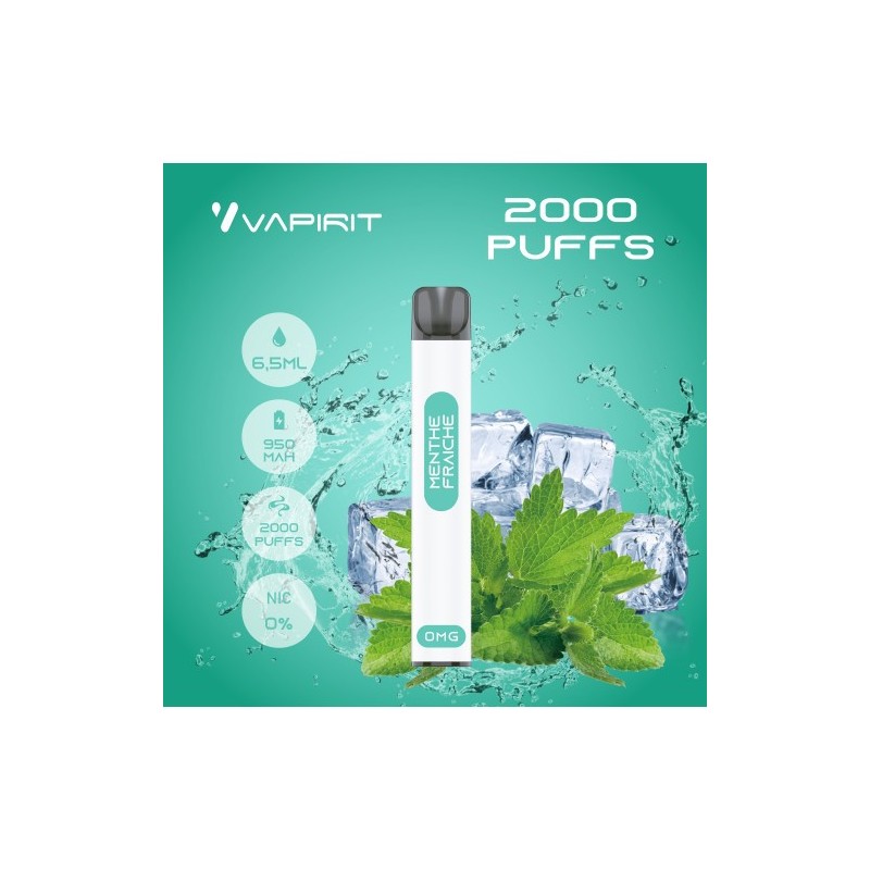 MENTHE FRAICHE VAPIRIT JETABLE 2000PUFFS