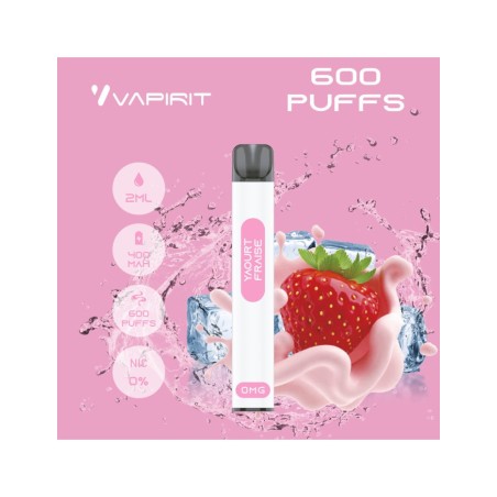 YAOURT FRAISE VAPIRIT JETABLE 600 PUFFS