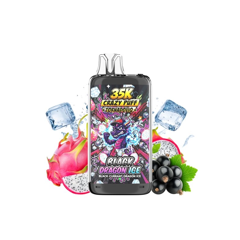 CRAZY PUFF 35K BLACK DRAGON ICE 20MG NIC SALT TORNADOLIQ