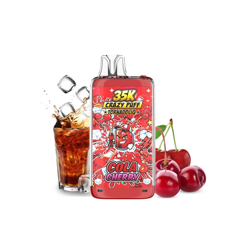 CRAZY PUFF 35K COLA CHERRY 1100MAH 20ML 20MG NIC SALT TORNADOLIQ