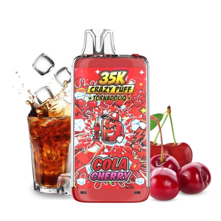 CRAZY PUFF 35K COLA CHERRY 1100MAH 20ML 20MG NIC SALT TORNADOLIQ