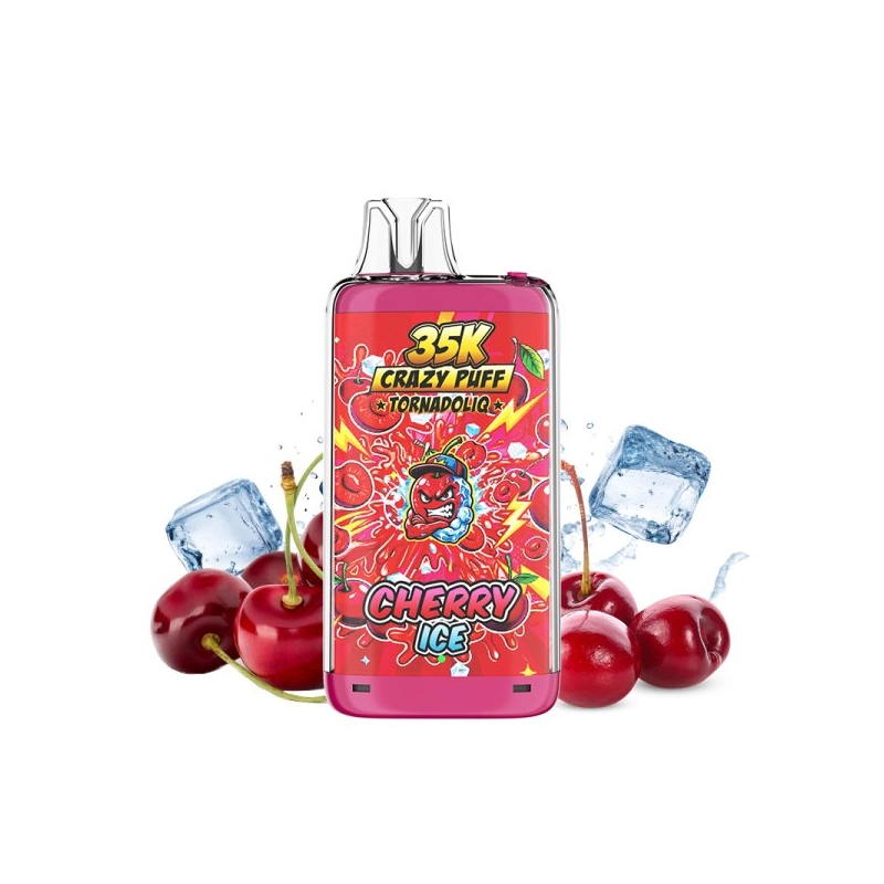 CRAZY PUFF 35K CHERRY ICE 1100MAH 20MG NIC SALT TORNADOLIQ