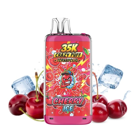 CRAZY PUFF 35K CHERRY ICE 1100MAH 20MG NIC SALT TORNADOLIQ