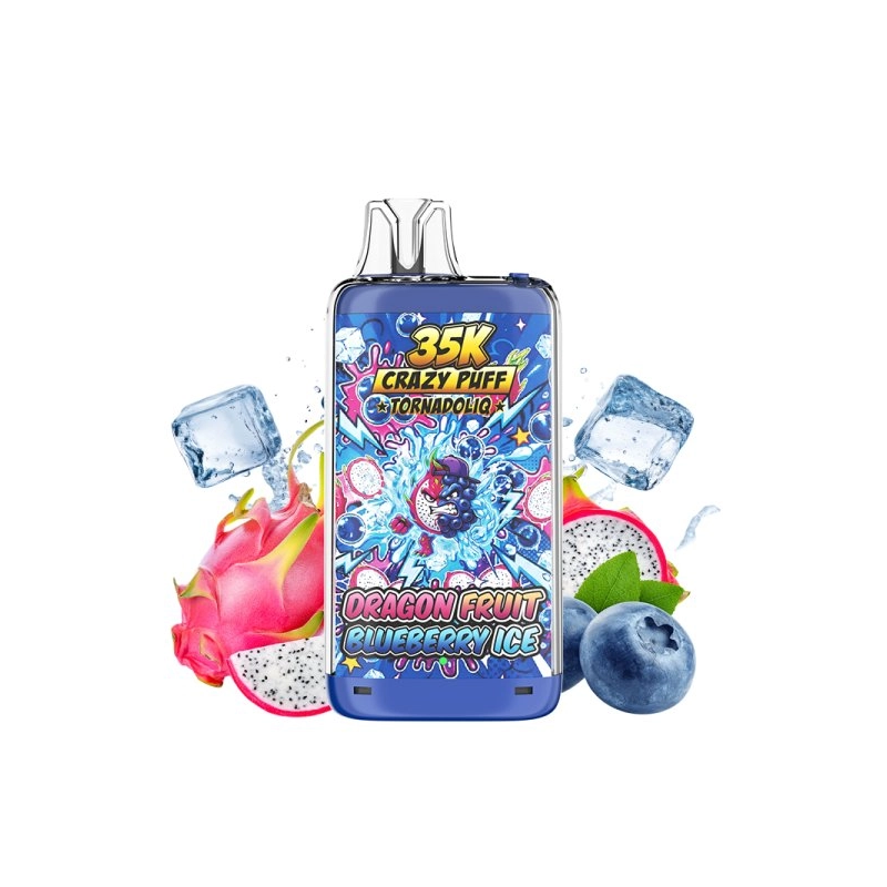 CRAZY PUFF 35K DRAGON FRUIT BLUEBERRY ICE 20MG NIC SALT TORNADOLIQ